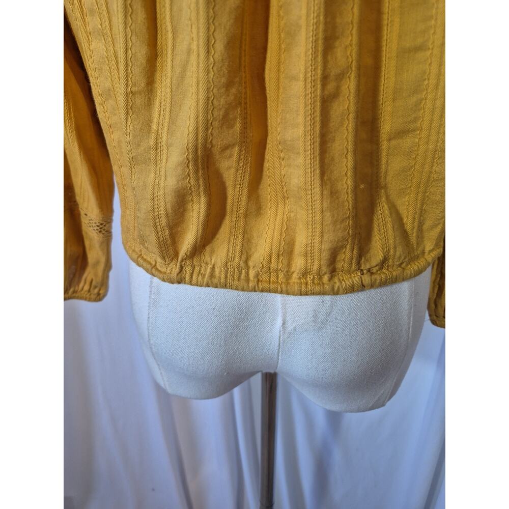 Free People Follow Your Heart Embroidered Crop Top in Gold Medium - Picture 12 of 13